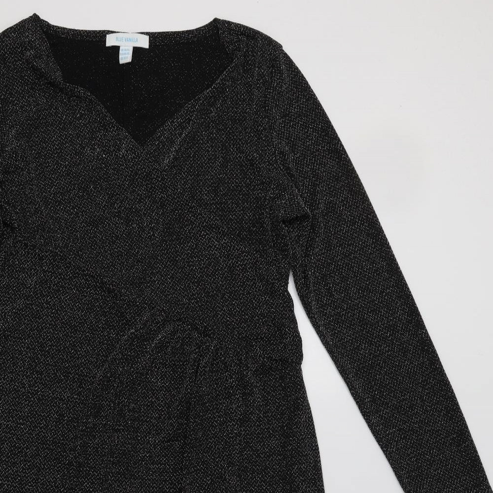 Blue Vanilla Womens Silver  Nylon Shift  Size 16  V-Neck