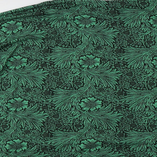 NEXT Womens Green Floral Viscose Basic Blouse Size 16 Round Neck