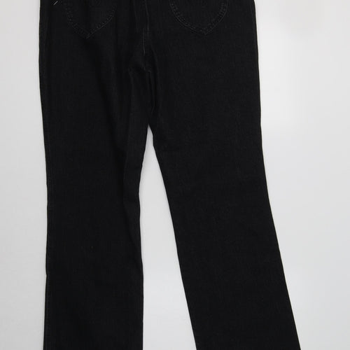 Viyella Womens Black  Cotton Bootcut Jeans Size 14 L34 in Regular