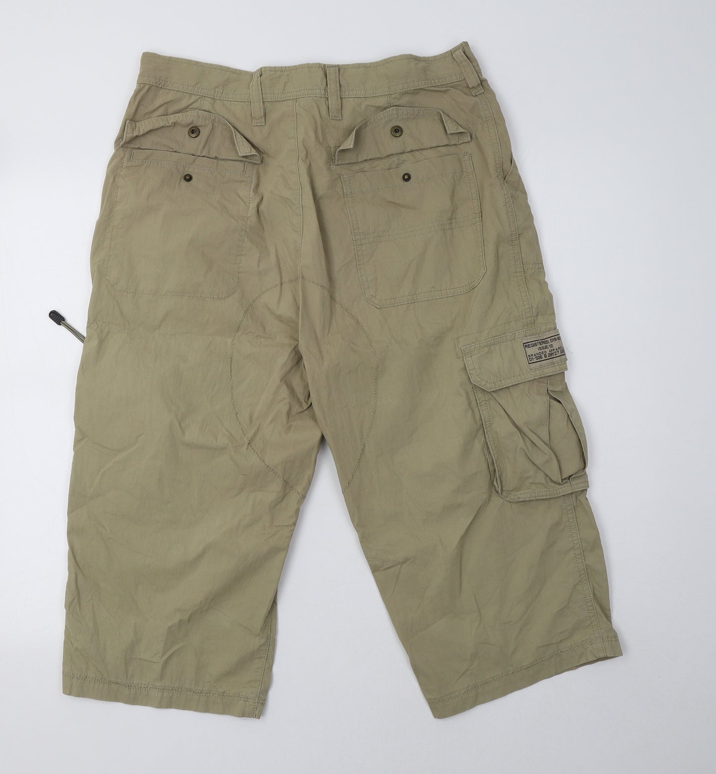 NEXT Mens Beige  Cotton Cargo Shorts Size 34 L16 in Regular