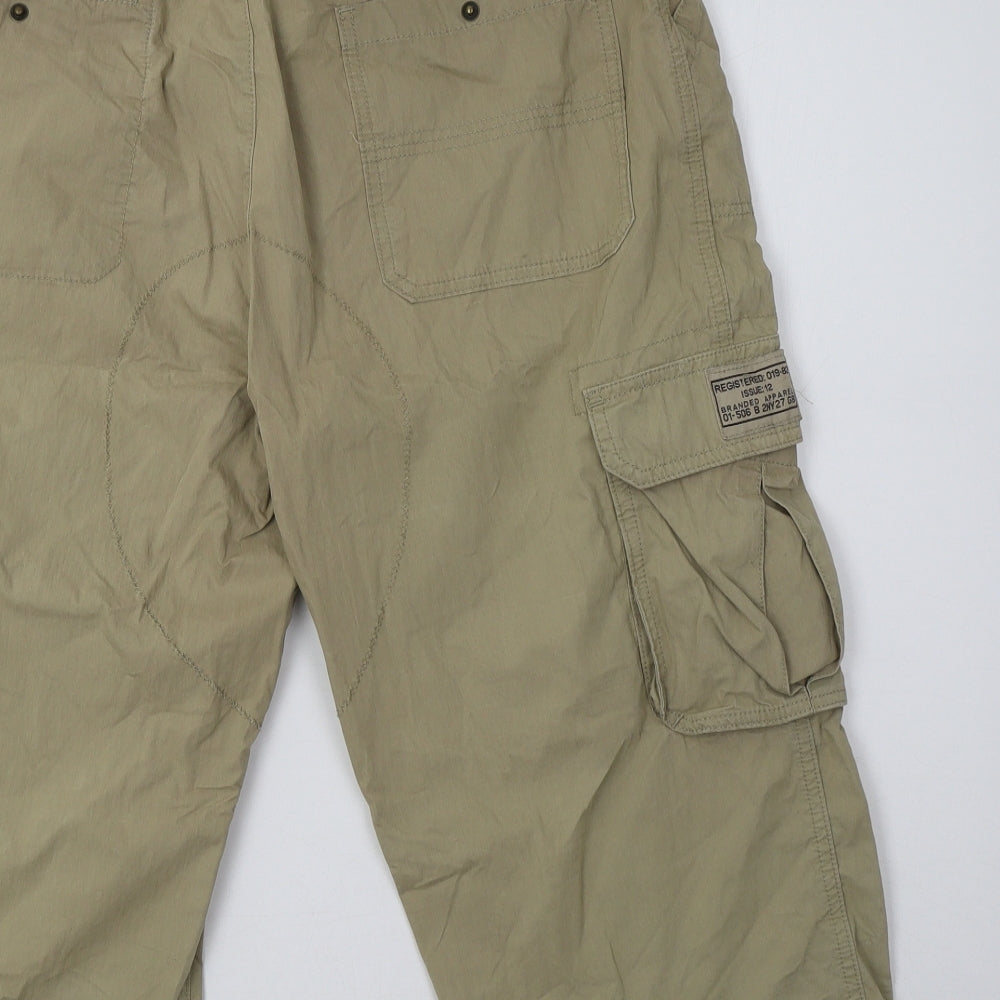 NEXT Mens Beige  Cotton Cargo Shorts Size 34 L16 in Regular