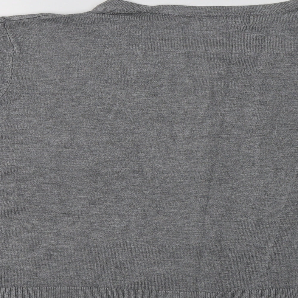 Primark Womens Grey Crew Neck  Viscose Cardigan Jumper Size 20