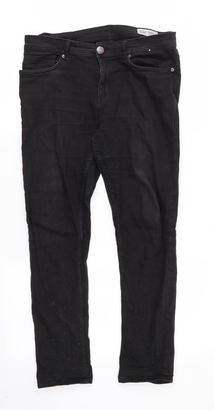 Denim Co Mens Black Cotton Skinny Jeans Size 32 in L27 in Regular