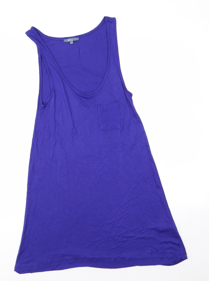 E-vie Womens Purple Viscose A-Line Size 10 Scoop Neck - Slip Tank T-shirt