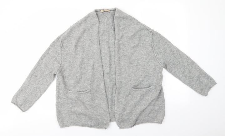 Pull & Bear Womens Grey V-Neck Acrylic Cardigan Jumper Size S - Raised seams