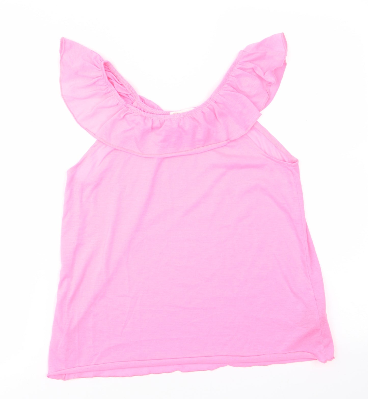 H&M Girls Pink  Polyester Basic Tank Size 9-10 Years Off the Shoulder  - Florescent Pink