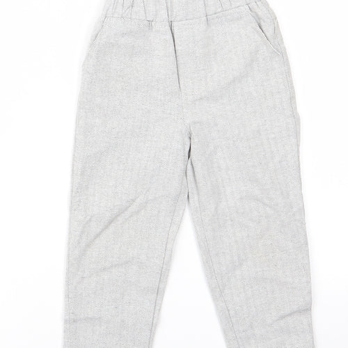 Preworn Boys Grey Herringbone  Dress Pants Trousers Size 3 Years  Regular  - Grey Green