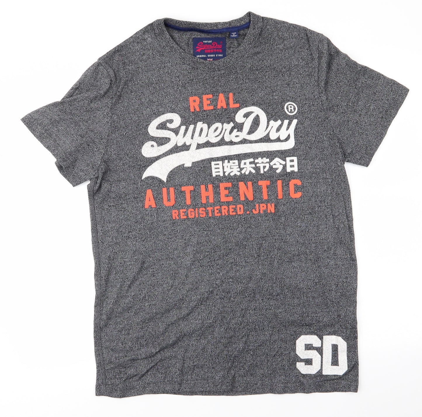 Vintage Superdry Mens Black  Cotton  T-Shirt Size XL Round Neck  - Real SuperDry graphic