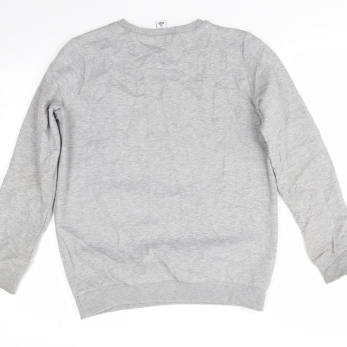 Hype Kids Girls Grey  Cotton Pullover Sweatshirt Size 13 Years   - Hype