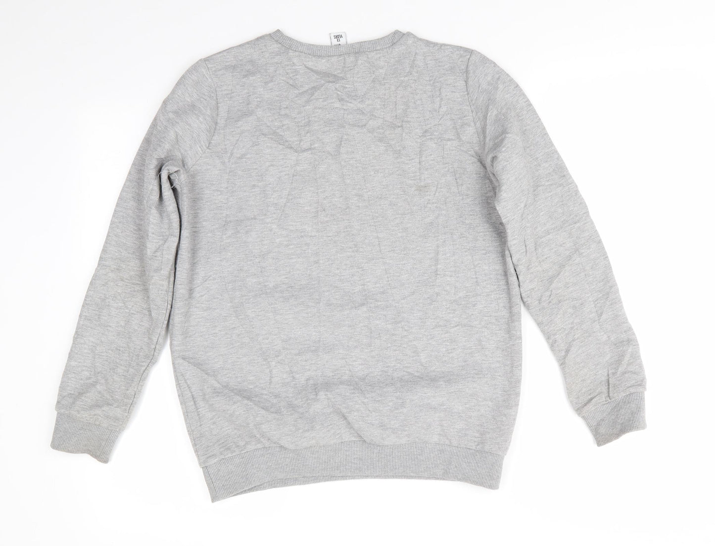 Hype Kids Girls Grey  Cotton Pullover Sweatshirt Size 13 Years   - Hype
