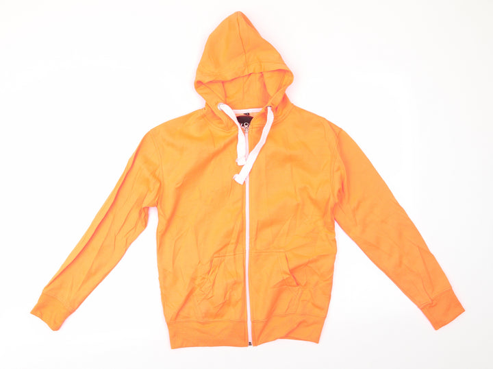 Malaika Girls Orange Cotton Full Zip Hoodie Size 13 Years - Florescent Orange