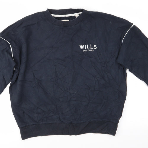 Jack Wills Womens Blue  Cotton Pullover Sweatshirt Size 8   - Wills Salcombe