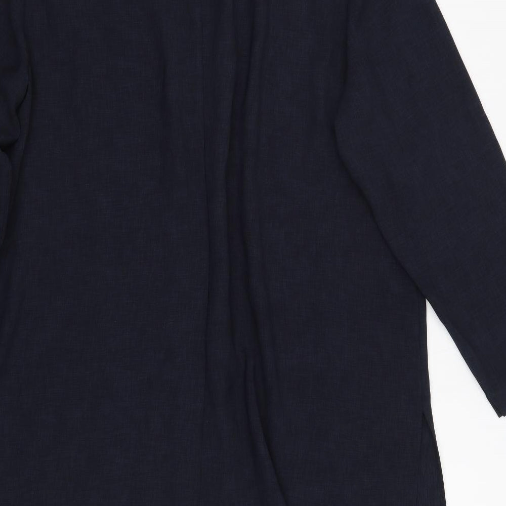 Ann Harvey Womens Blue V-Neck  Polyester Cardigan Jumper Size 18