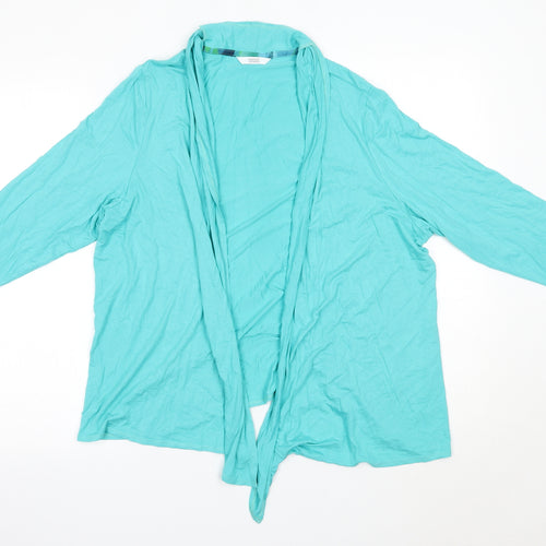 M&S Womens Green V-Neck  Polyester Cardigan Jumper Size 20