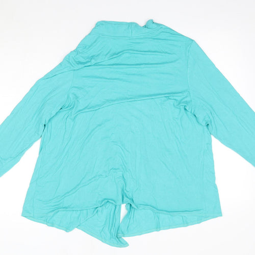 M&S Womens Green V-Neck  Polyester Cardigan Jumper Size 20
