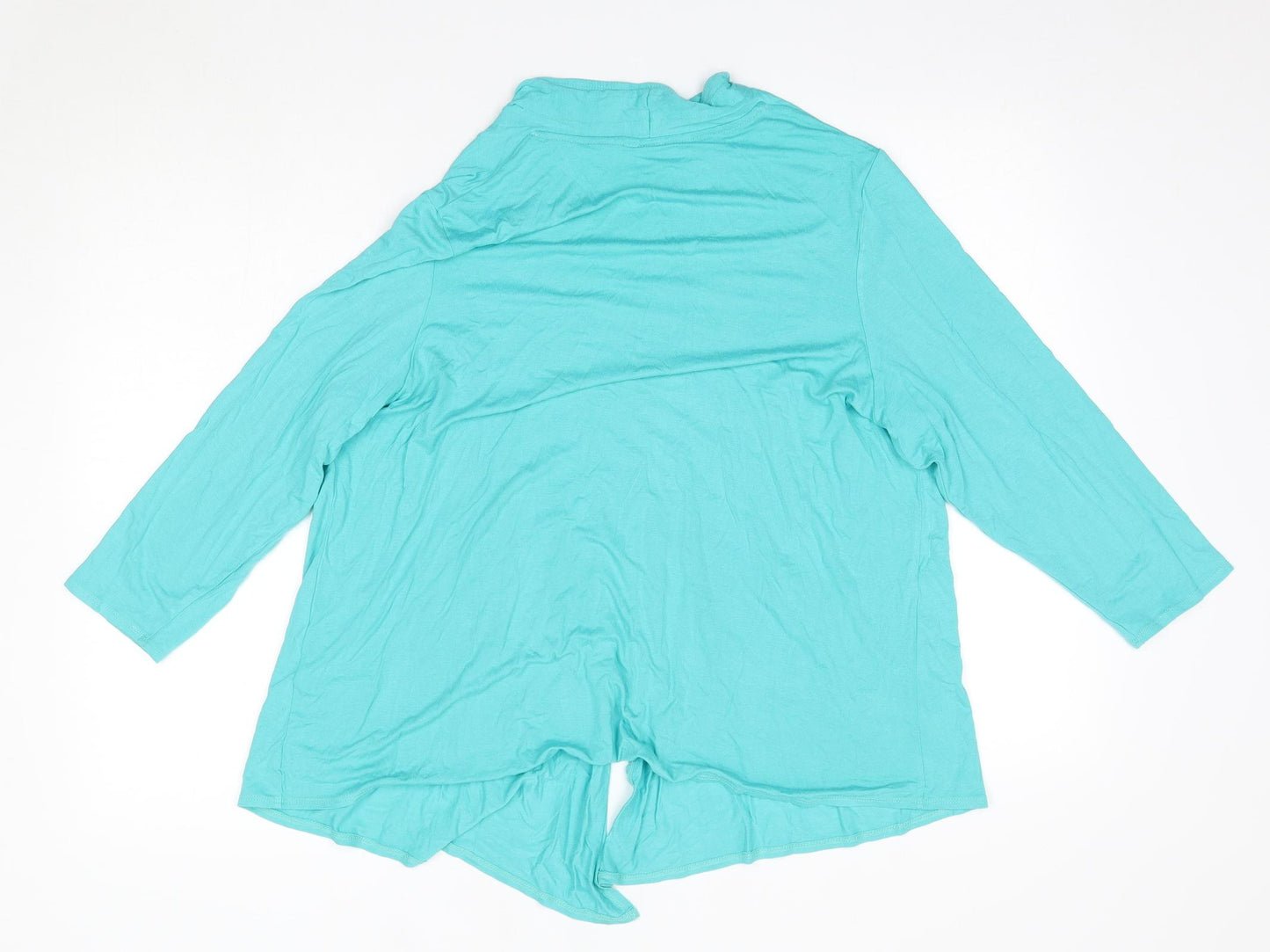 M&S Womens Green V-Neck  Polyester Cardigan Jumper Size 20