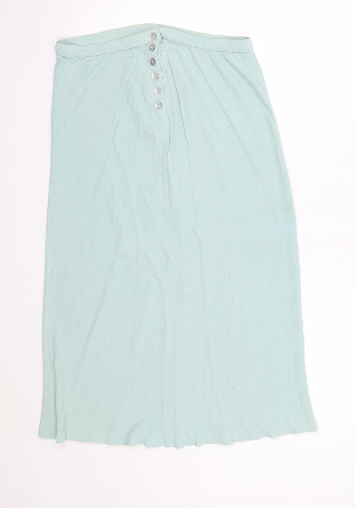 Preworn Womens Blue  Viscose A-Line Skirt Size 30 in