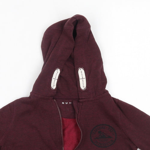 Nutmeg Boys Red  Polyester Full Zip Hoodie Size 2-3 Years