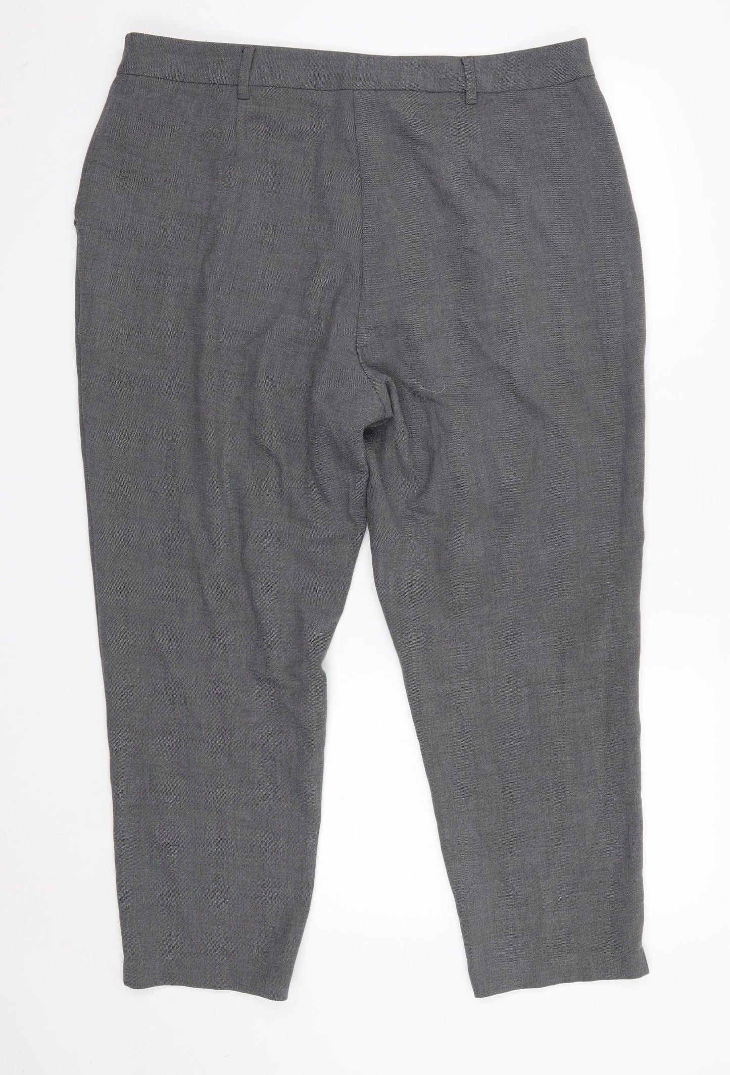 F&F Womens Grey  Polyester Dress Pants Trousers Size 18 L26 in Regular