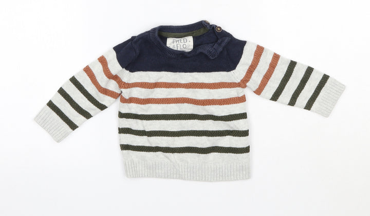 Fred & Flo Baby Multicoloured  100% Cotton Pullover Jumper Size 3-6 Months
