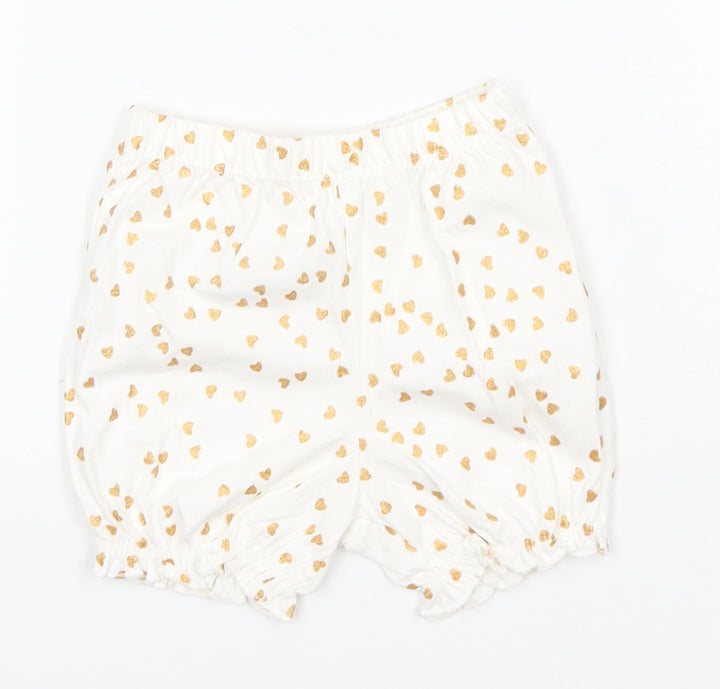 George Baby White  100% Cotton Cropped Trousers Size 3-6 Months
