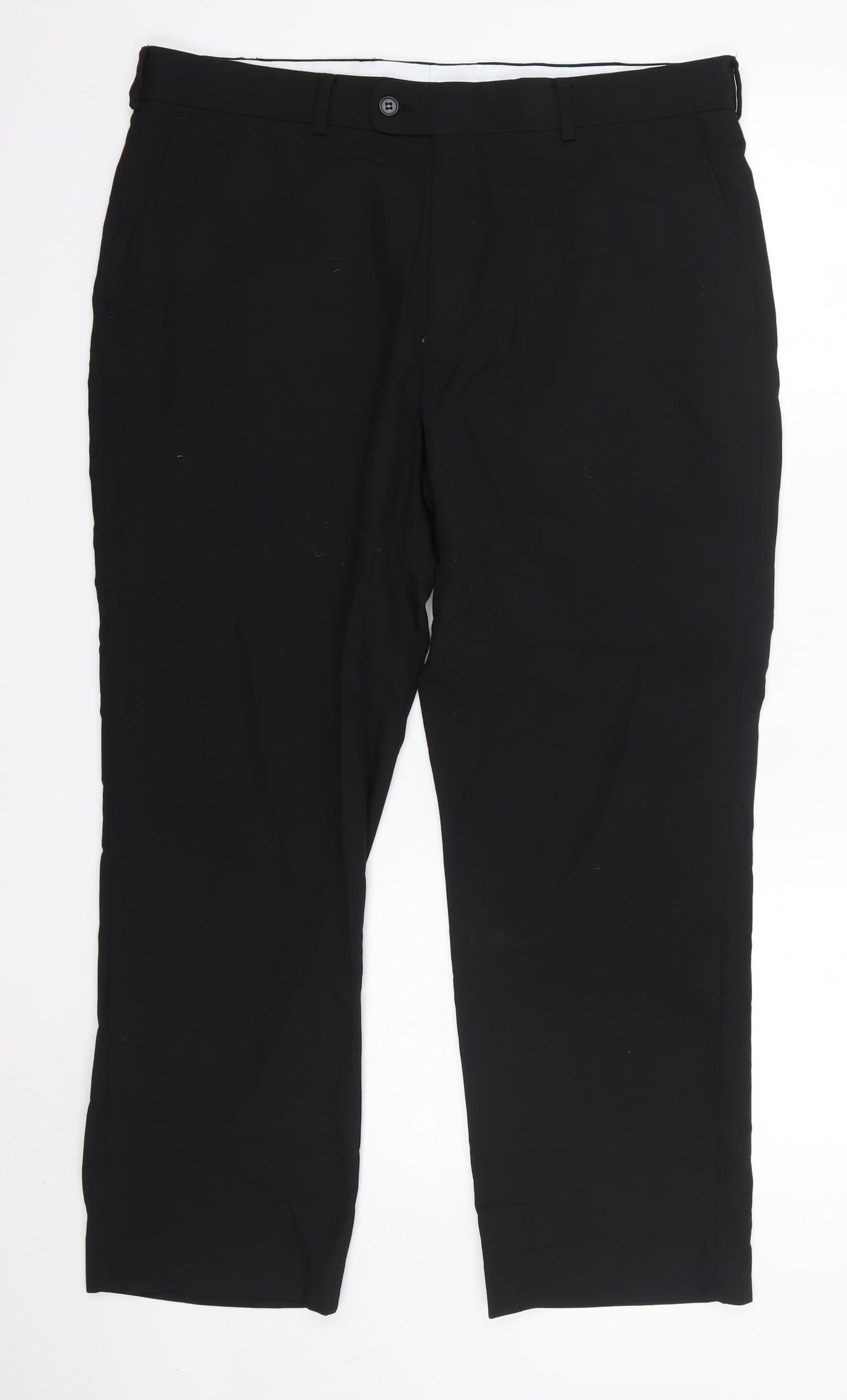Preworn Mens Black  Polyester Dress Pants Trousers Size 38 in L28 in Regular  - Short