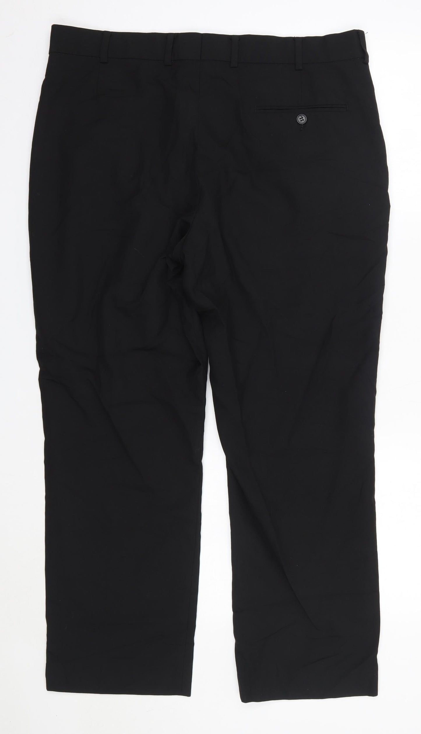 Preworn Mens Black  Polyester Dress Pants Trousers Size 38 in L28 in Regular  - Short
