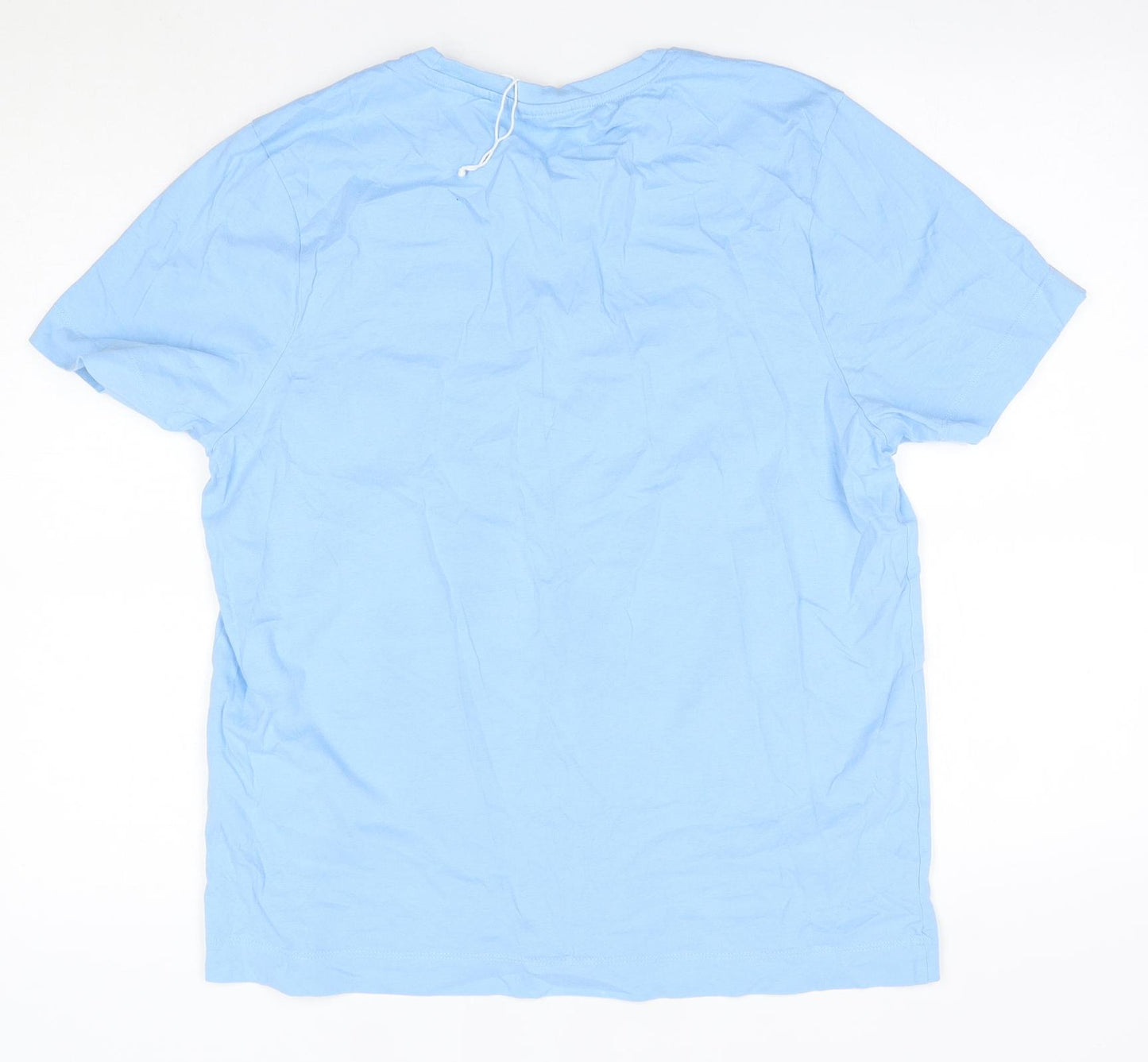 Slazenger Mens Blue  Cotton  T-Shirt Size M Round Neck