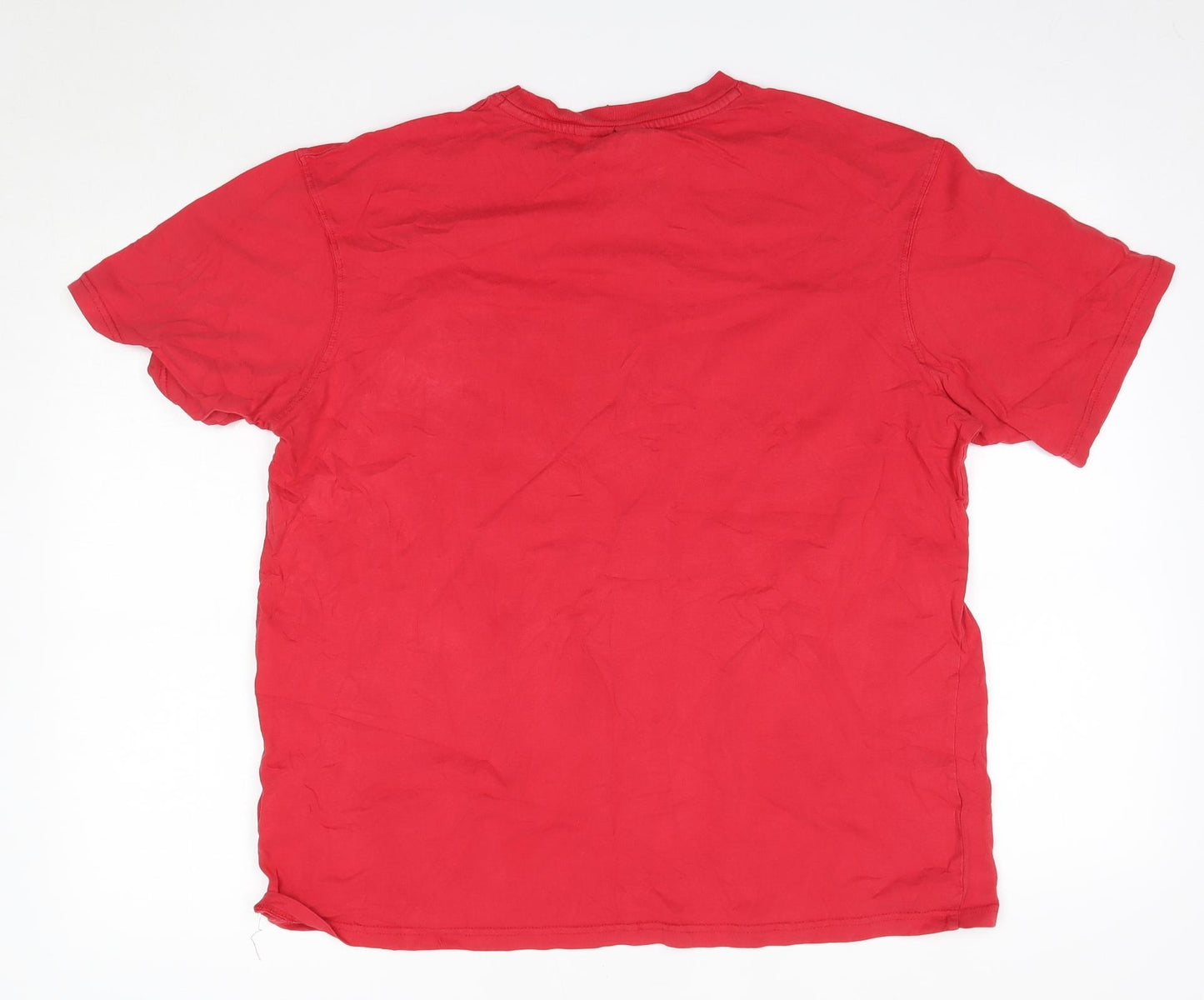 McKenzie Mens Red  Cotton  T-Shirt Size L Round Neck