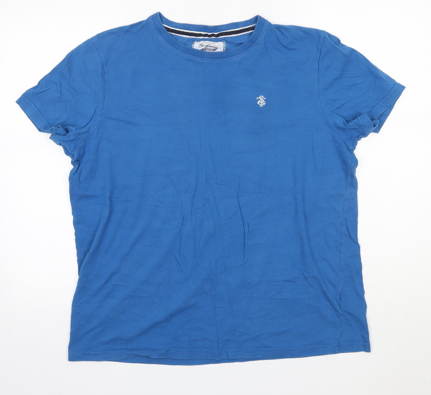 Debenhams Mens Blue  Cotton  T-Shirt Size L Round Neck