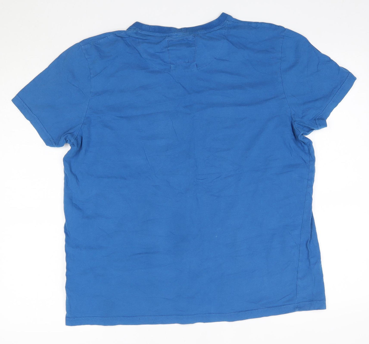 Debenhams Mens Blue  Cotton  T-Shirt Size L Round Neck