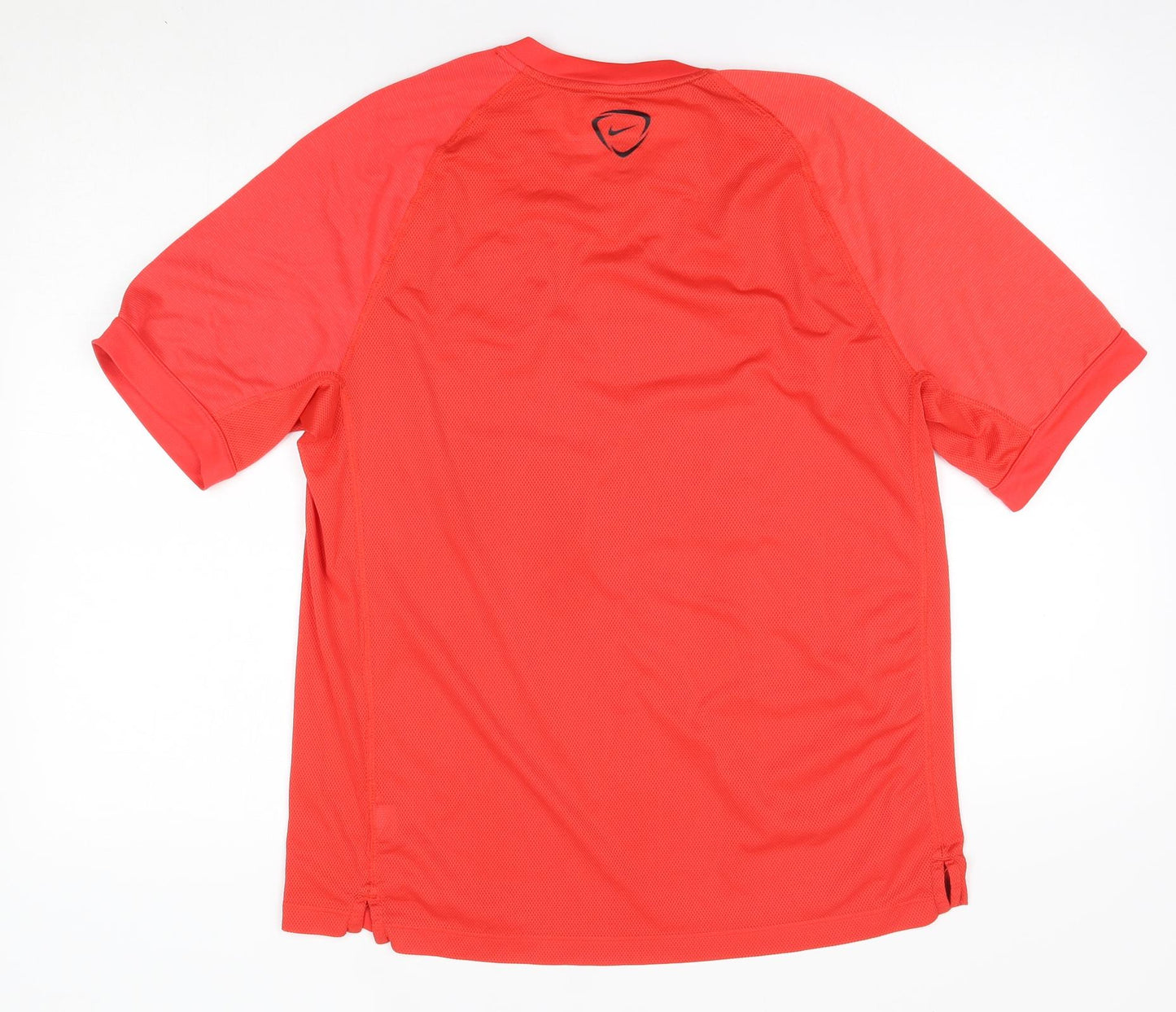 Nike Mens Orange  Polyester Basic T-Shirt Size L Round Neck  - Manchester United