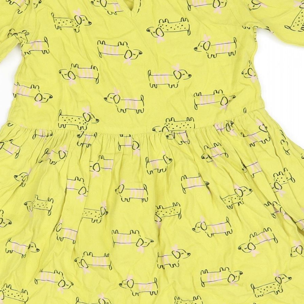 George Girls Yellow  Viscose A-Line  Size 5-6 Years  Round Neck