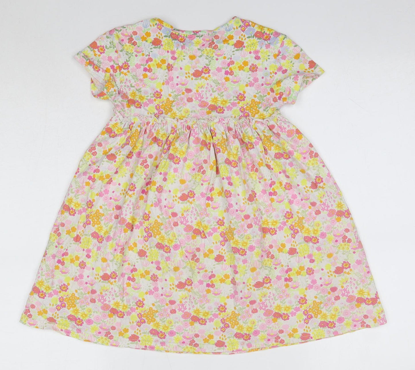 NEXT Girls Multicoloured Floral 100% Cotton A-Line  Size 5 Years  Round Neck