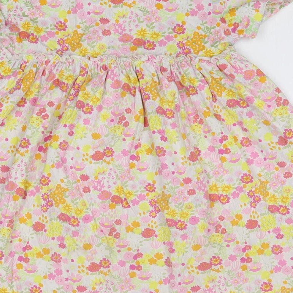 NEXT Girls Multicoloured Floral 100% Cotton A-Line  Size 5 Years  Round Neck