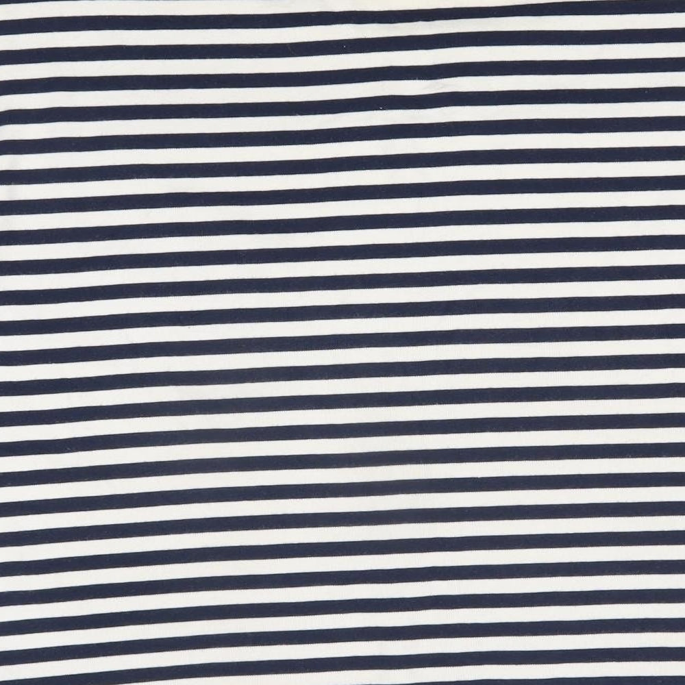 Country Casuals Womens Blue Striped 100% Cotton Basic Blouse Size M Round Neck