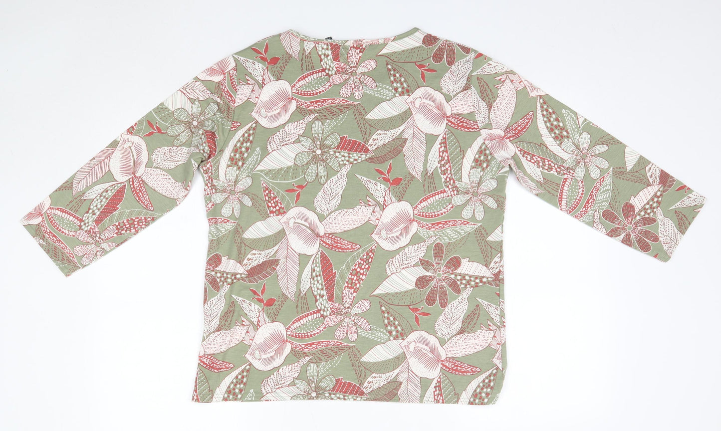 Isle Womens Multicoloured  100% Cotton Basic Blouse Size M Round Neck