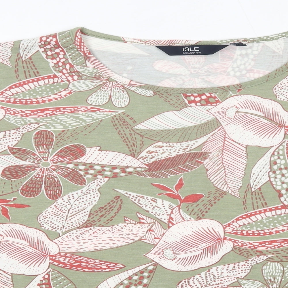 Isle Womens Multicoloured  100% Cotton Basic Blouse Size M Round Neck