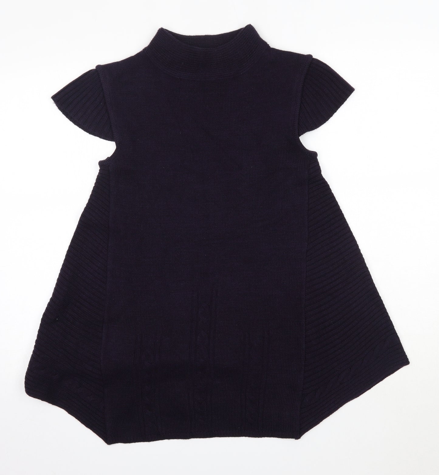 PORT Womens Purple  Acrylic A-Line  Size S  High Neck