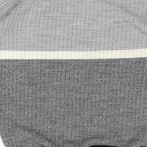 River Island Mens Grey Round Neck  Acrylic Pullover Jumper Size S