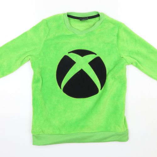 F&F Boys Green Round Neck  Polyester Pullover Jumper Size 8-9 Years   - Minecraft