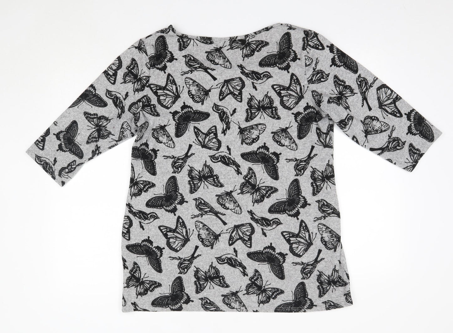 Originals Womens Grey Round Neck  Acrylic Pullover Jumper Size 16