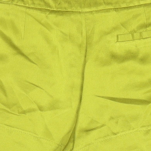 Topshop Womens Green  Viscose Boyfriend Shorts Size 10  Regular