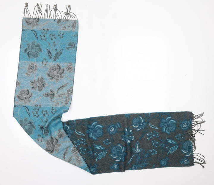 Merona Womens Blue Floral Acrylic Scarf