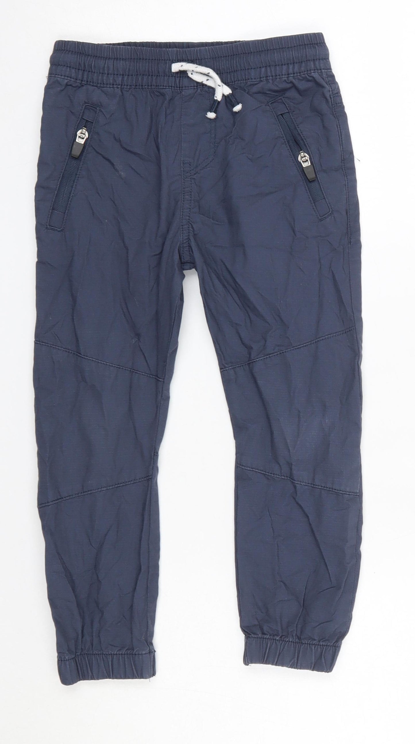 F&F Boys Blue  100% Cotton Jogger Trousers Size 4-5 Years  Regular