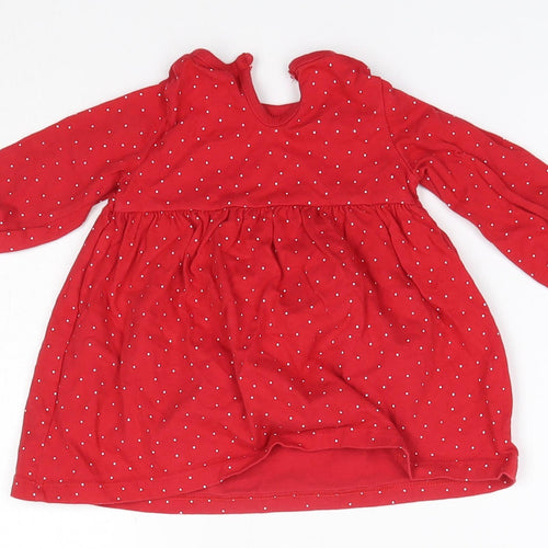 F&F Baby Red  100% Cotton Basic Blouse Size 3-6 Months Round Neck  - Christmas