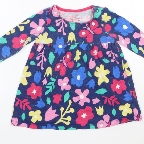 F&F Baby Multicoloured Floral 100% Cotton Basic Blouse Size 9-12 Months Round Neck