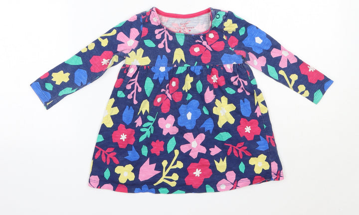 F&F Baby Multicoloured Floral 100% Cotton Basic Blouse Size 9-12 Months Round Neck