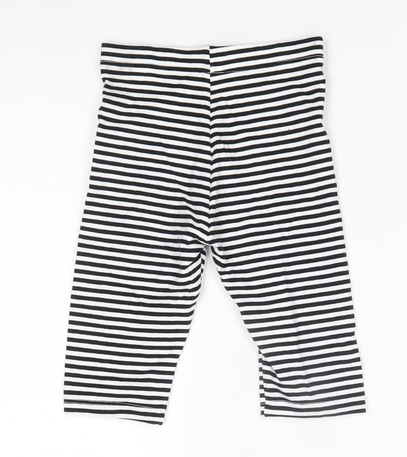 George Girls Black Striped Cotton Jogger Trousers Size 2-3 Years  Regular