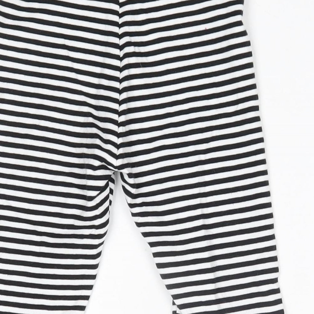 George Girls Black Striped Cotton Jogger Trousers Size 2-3 Years  Regular